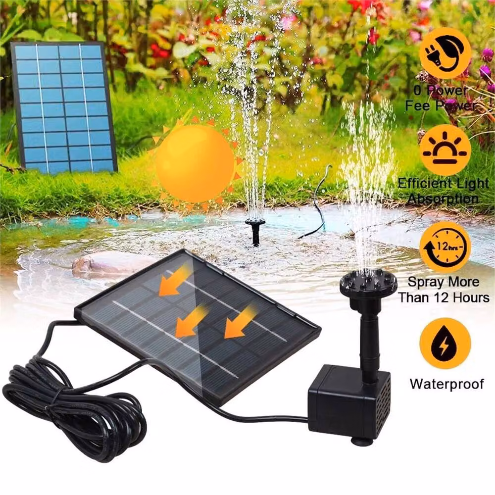 EONLION Solar Submersible Fountain Pump for Garden Ponds and Pools, Black – 3