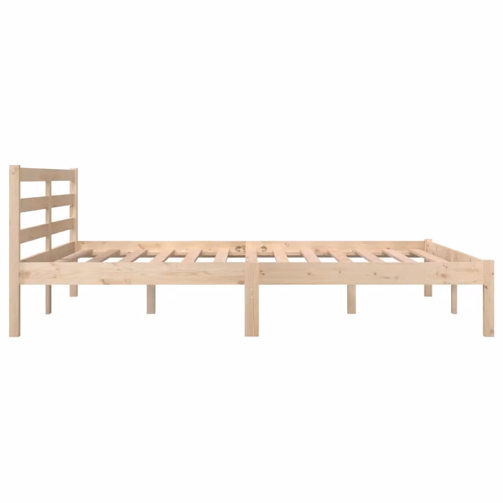 Berkfield Home King Size Solid Wood Pine Bed Frame in Brown, W/D/H: 150 x 200 cm – 2