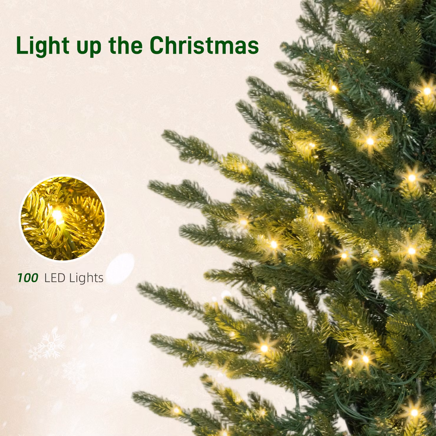 HOMCOM Set of Two Green Artificial 4ft Christmas Trees with Lights – 5