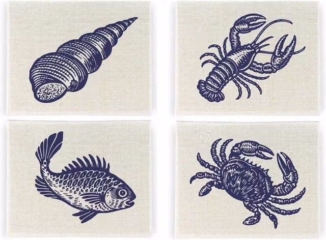 Purely Home Maritime White Linen Placemats, Set of 4