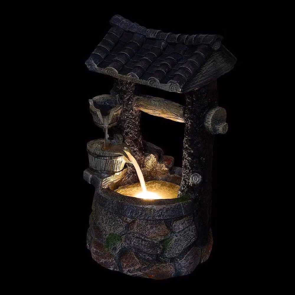 Kelvenix Bronze Solar Wishing Well Outdoor Water Fountain, W/D/H: 46 x 46 x 26 cm – 4
