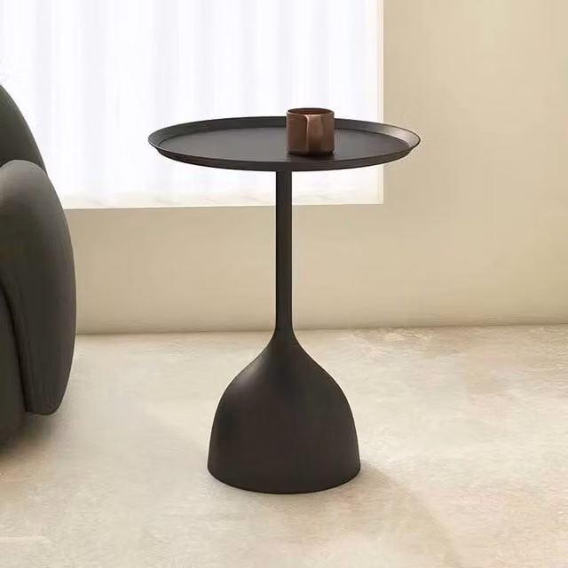 KORVIXA Modern Round Black Metal Coffee Table – 1