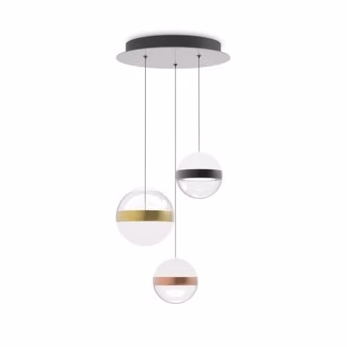 Ideal Lux Galaxy 3 Light Cluster LED Pendant Ceiling Light in White with Warm White 3000K Glass Spheres – 1