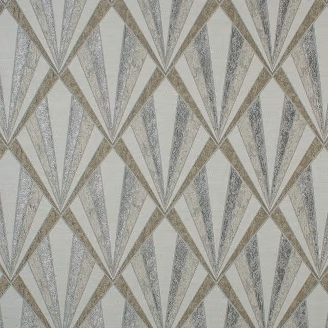 Terrys Vogue Fabric in Grey and Silver with Satin Chrome Finish