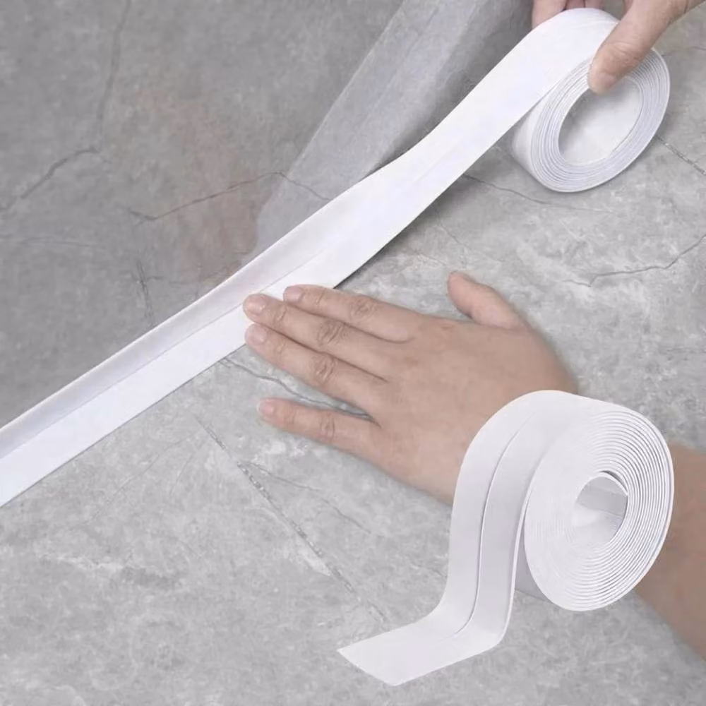 NESTLUNE Waterproof Self-Adhesive PVC Sealing Tape for Bath and Kitchen in White, 3.2 m – 2