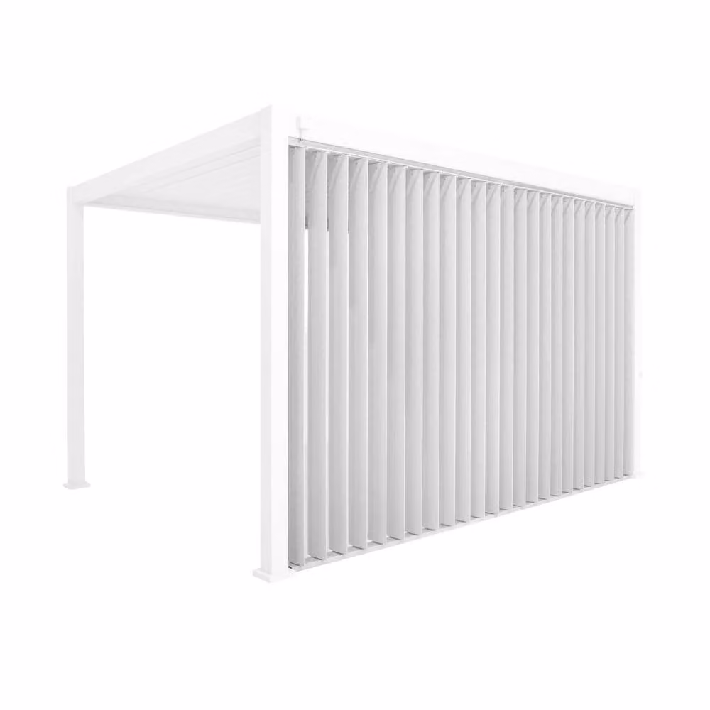 Sweekeek White Aluminium Vertical Adjustable Louver Panel for Triomphe 4x3m Pergola, Length: 400 cm – 2