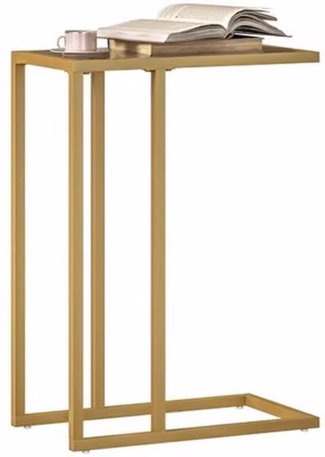 NESTLUNE Gold C-Shaped Side Table with Matt Metal Finish – 1