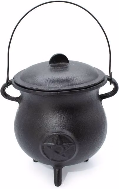 KDMD Extra Large Cast Iron Pentagram Cauldron Incense Burner in Black, W/D/H: 23 x 18 x 18 cm – 1