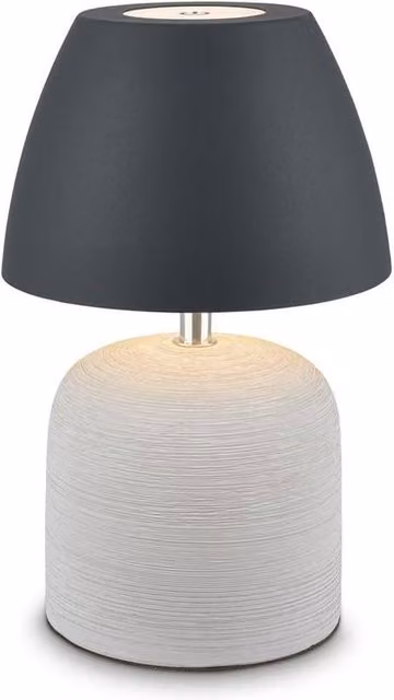 Briloner Rechargeable LED Table Lamp with Ceramic Base, Dimmable Touch Control, IP44 Outdoor Use, Grey-Anthracite, H 22 cm x W 13.5 cm x D 13.5 cm – 1