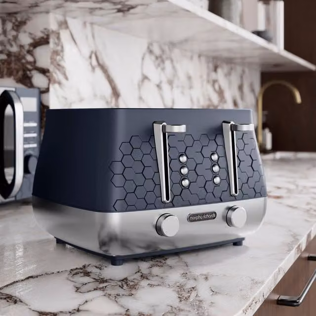 Morphy Richards Cassini 4-Slice Stainless Steel Toaster in Blue