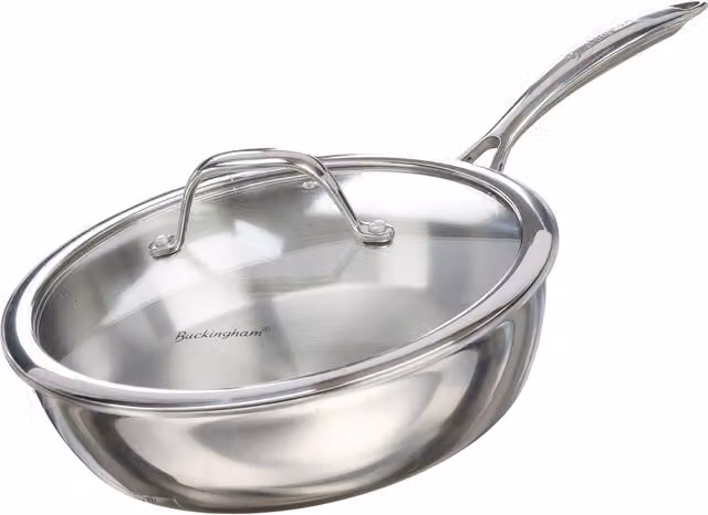 Buckingham Elite Tri-Ply 18/8 Stainless Steel Sauté Pan, 2.5 Litre, 24 cm, Silver