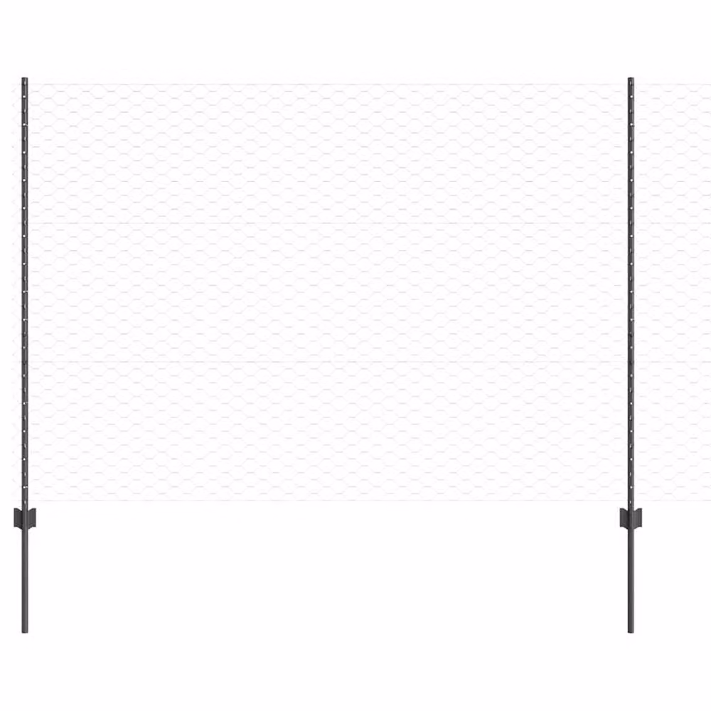 vidaXL Berkfield Home Modern Garden Fence Set of 2, Grey Metal, Length: 25 m – 1