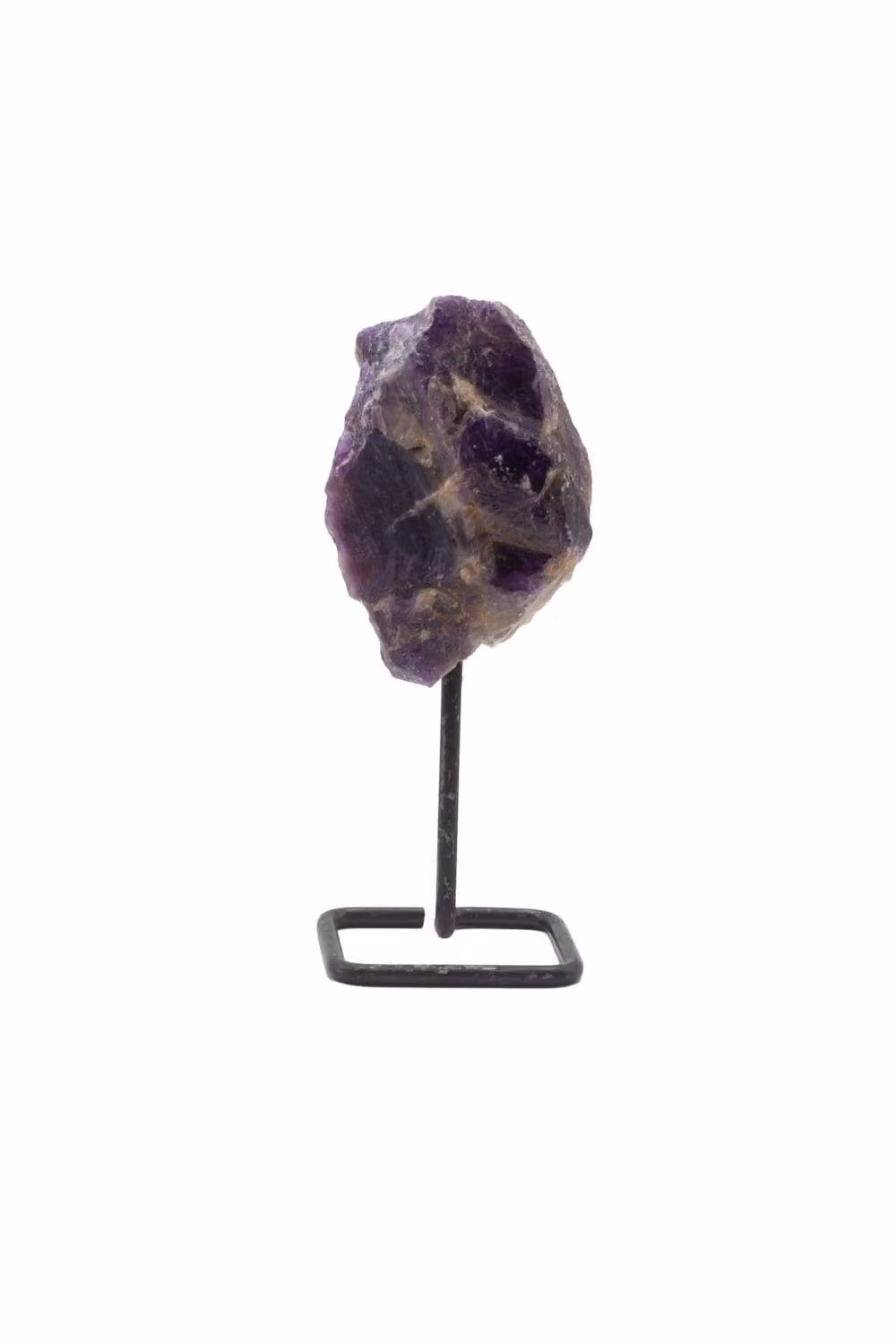 KDMD Amethyst Mineral Specimen on Metal Stand in Purple and Black – 4