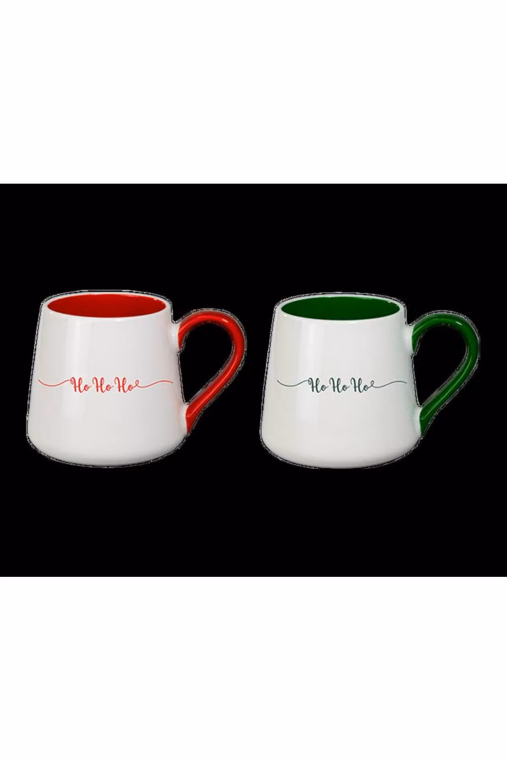 KDMD Christmas Ho Ho Ho Ceramic Mug Set of 2 in Assorted Red, White and Green – 3