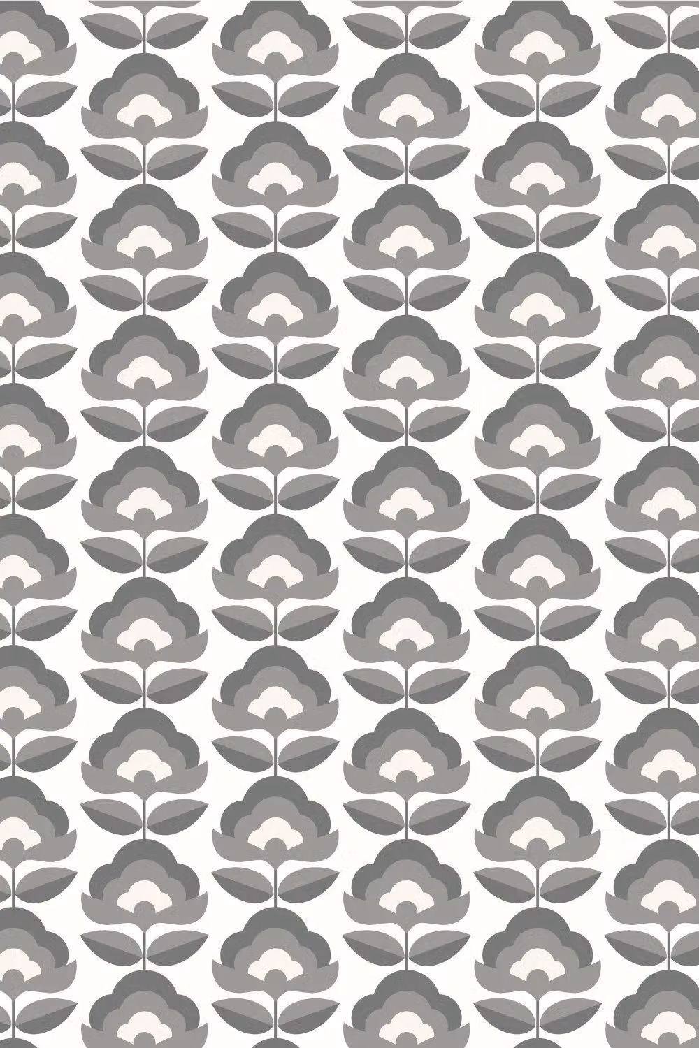 Hoopla Walls Retro Floral Matt Wallpaper in Anthracite Grey – 2