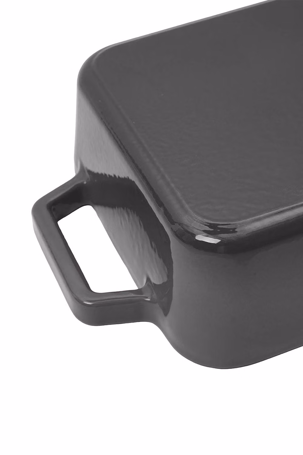 ExtraStar Enamelled Cast Iron Rectangular Casserole Dish with Handles, Grey – 7