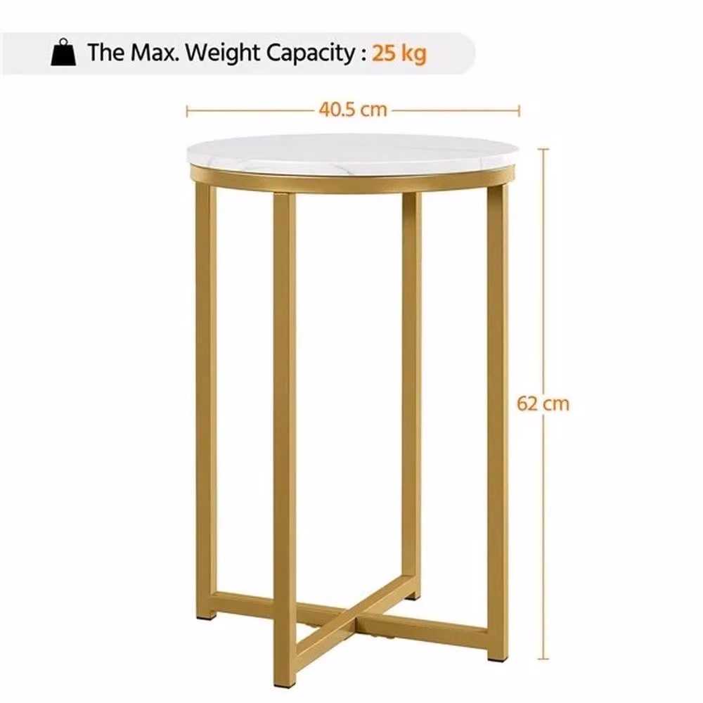 KORVIXA Gold Round Metal End Side Table – 2