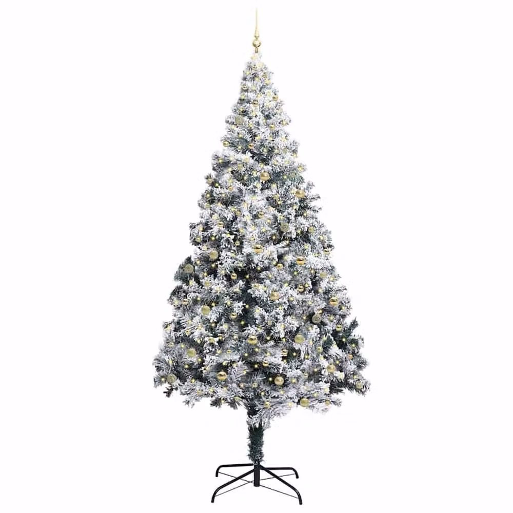 Berkfield Home White PVC Christmas Tree with 300 LEDs and Stand, Height: 300 cm – 3