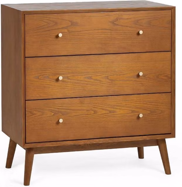 Cheshire Calder 3 Drawer Chest in Brown Ash Wood – 1