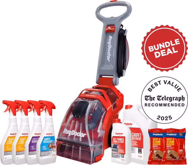 Rug Doctor Deep Carpet Cleaner High Traffic Bundle in Red