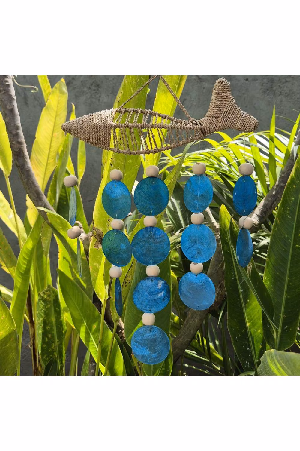 KDMD Blue String Fish and Copis Glass Drop Decor Handcrafted Maritime Tabletop Accent – 2