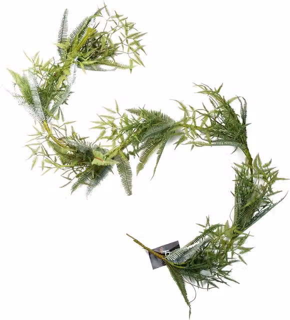 Realistic Artificial Hanging Trailing Fern Garland Plant in Green
