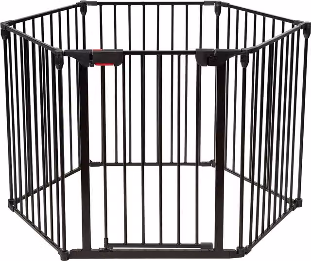 COSTWAY 6-Panel Foldable Baby Safety Playpen and Pet Fence, Black
