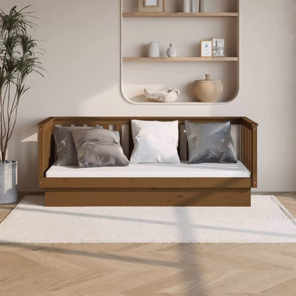 Berkfield Home Beautiful Day Bed in Honey Brown Solid Pine Wood – 2