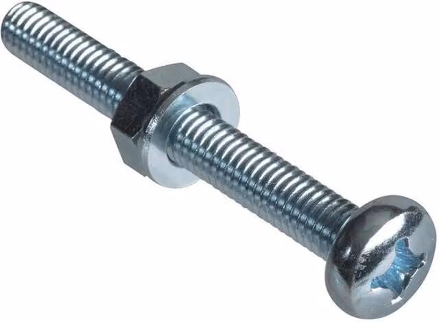 Forgefix Machine Screw Pozi Pan Head Zp M6 x 50mm Grey Forge Pack of 4