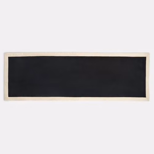 OHS Modern Hand Tufted Hallway Runner Rug with Contrast Border, Black and White, W: 66 cm, L: 200 cm – 1