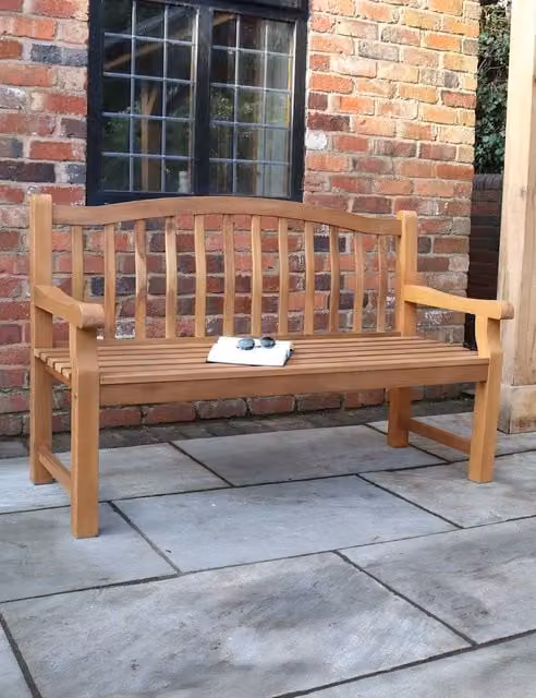 Royalcraft Lytham 3 Seater Acacia Wood Garden Bench in Natural Brown