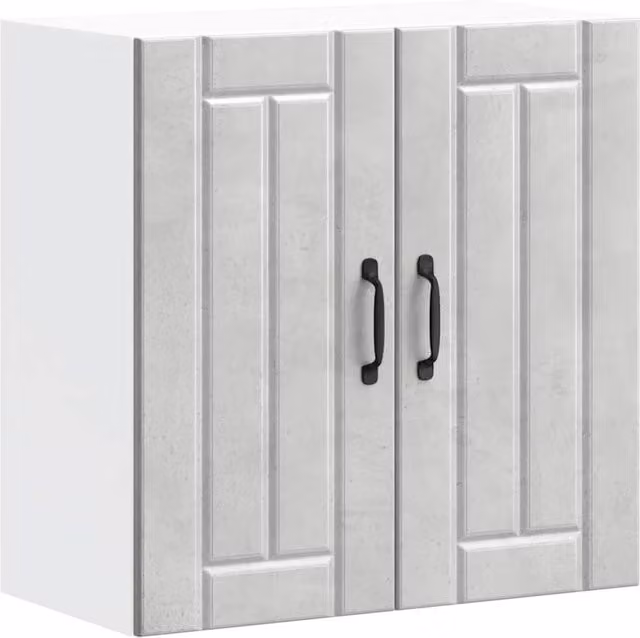 Berkfield Home Lucca Wall Mounted Kitchen Cabinet in Concrete Grey with Glass Doors