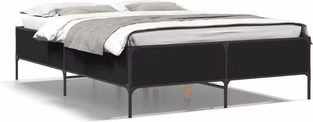 Berkfield Home Modern Bed Frame in Black, W/D/H: 190 x 140 x 44 cm