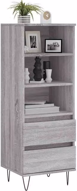 Berkfield Home Grey Sonoma Highboard in Engineered Wood W/D/H: 40 x 36 x 110 cm