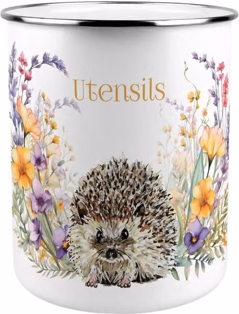 Purely Home Multicoloured Floral Hedgehog Kitchen Utensil Holder