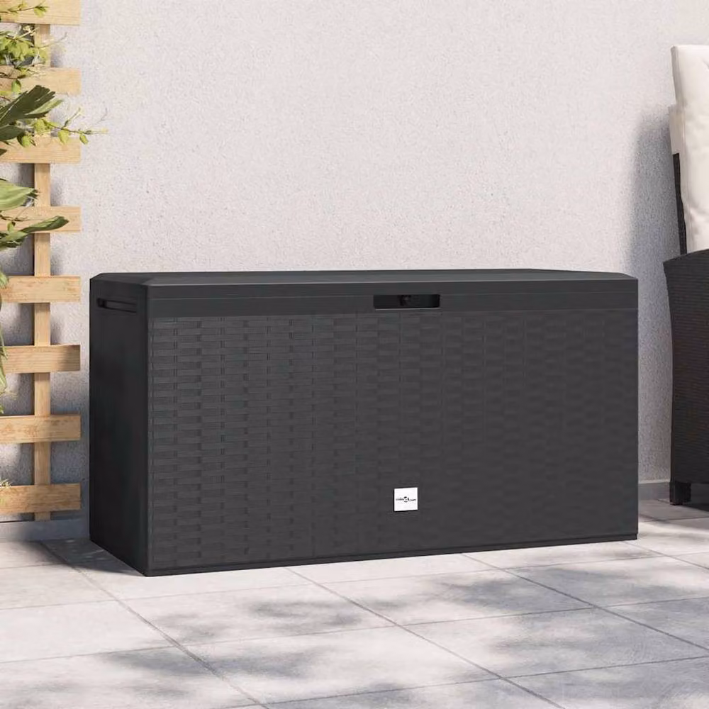 Berkfield Home Garden Storage Box in Anthracite and Black, W/D/H: 114 x 47 x 60 cm – 3