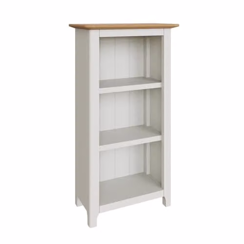 FWStyle White Linen 3 Tier Bookcase with Oak Veneer, W/D/H: 82 x 45 x 23 cm