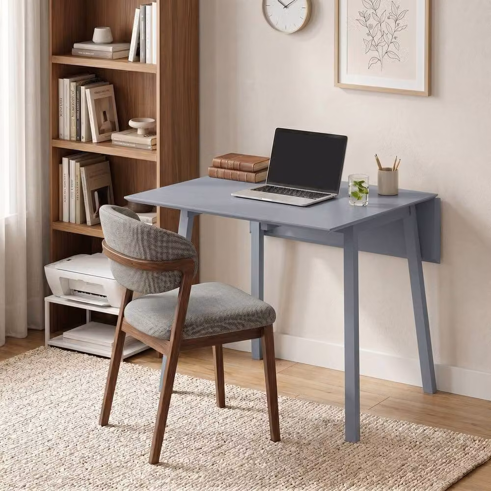 Kelvenix Grey Wood Drop Leaf Folding Dining Table – 3