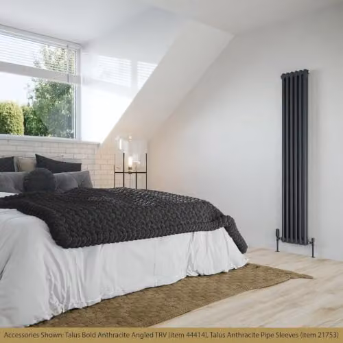 UK Radiators Alpha Anthracite 2 Column Vertical Traditional Cast-Iron Style Steel Radiator, H 180 cm x W 28.4 cm – 3