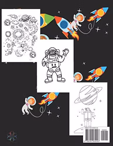 Majosta Space Coloring Book for Children with Planets, Astronauts, Rockets and Spaceships, Multicolour – 2