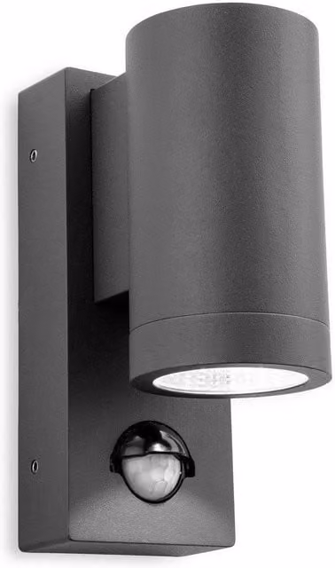 Netlighting Shelby LED Single Outdoor Wall Light with Motion Sensor, Black, IP65