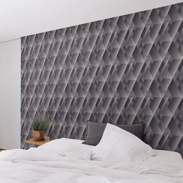 Grandeco Geometric Abstract Modern Wallpaper in Grey