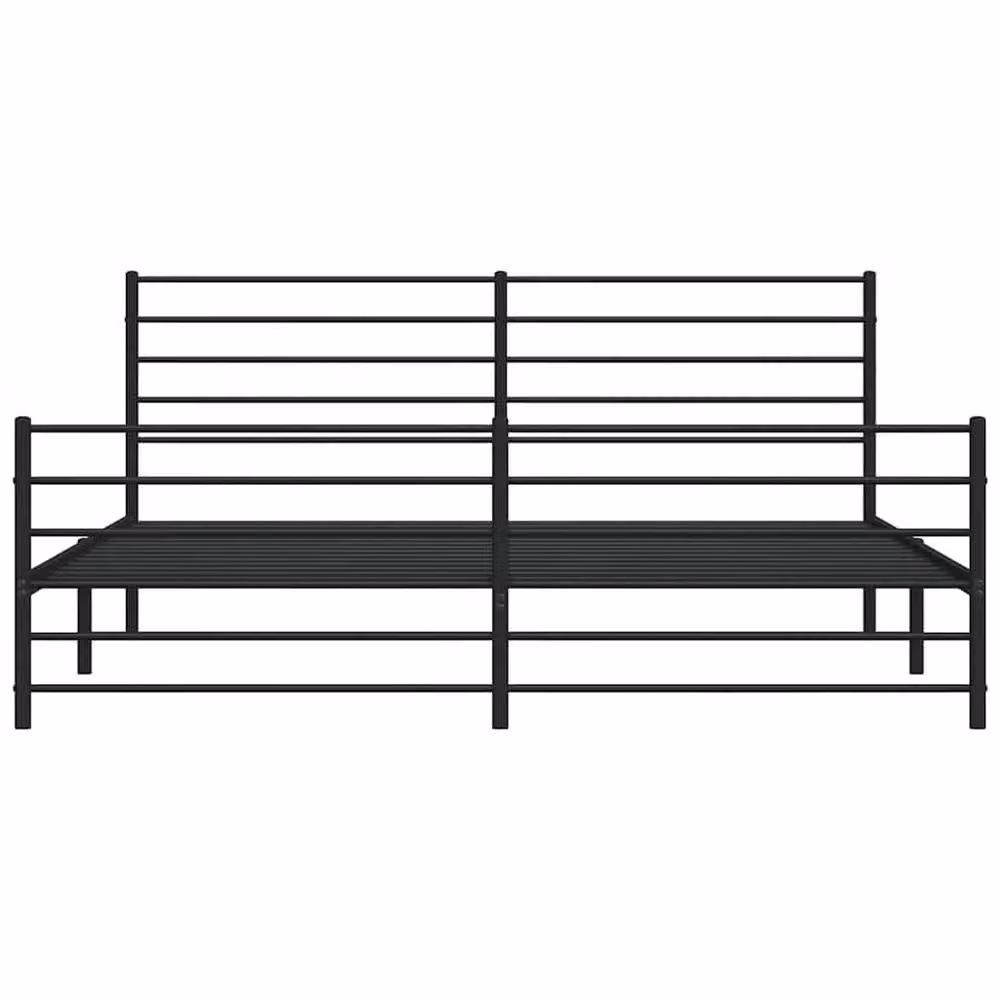Berkfield Home Metal Bed Frame with Headboard and Footboard in Black W: 183 cm, D: 213 cm – 3