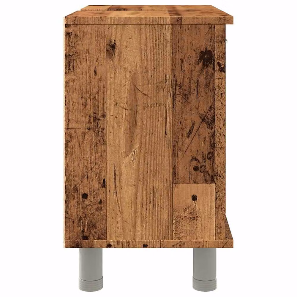 Berkfield Home Rustic Brown Bathroom Cabinet in Old Wood, W/D/H: 60 x 32 x 53.5 cm – 4