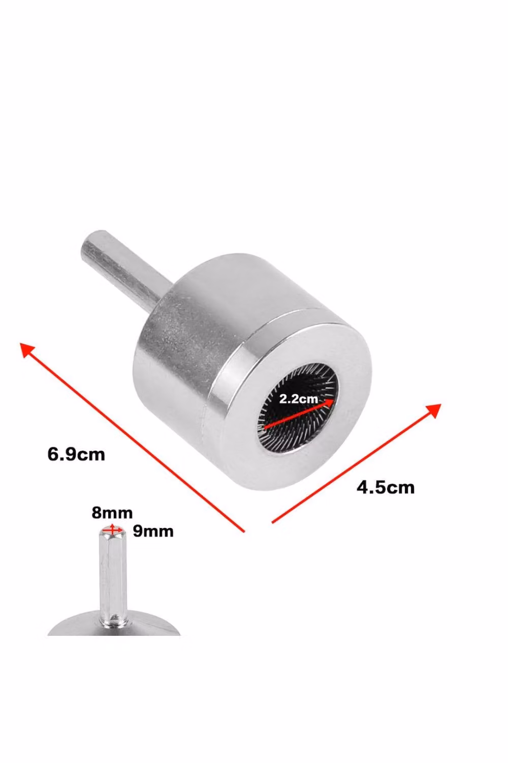 KDMD Silver Metal Copper Pipe Cleaner Brush for Drill Tube Cleaning, 22mm – 1