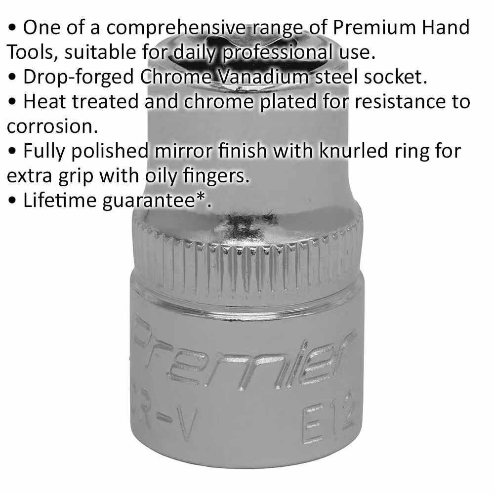 Loops E12 TRX Star Socket Bit 3/8 inch Square Drive Silver Stainless Steel – 2