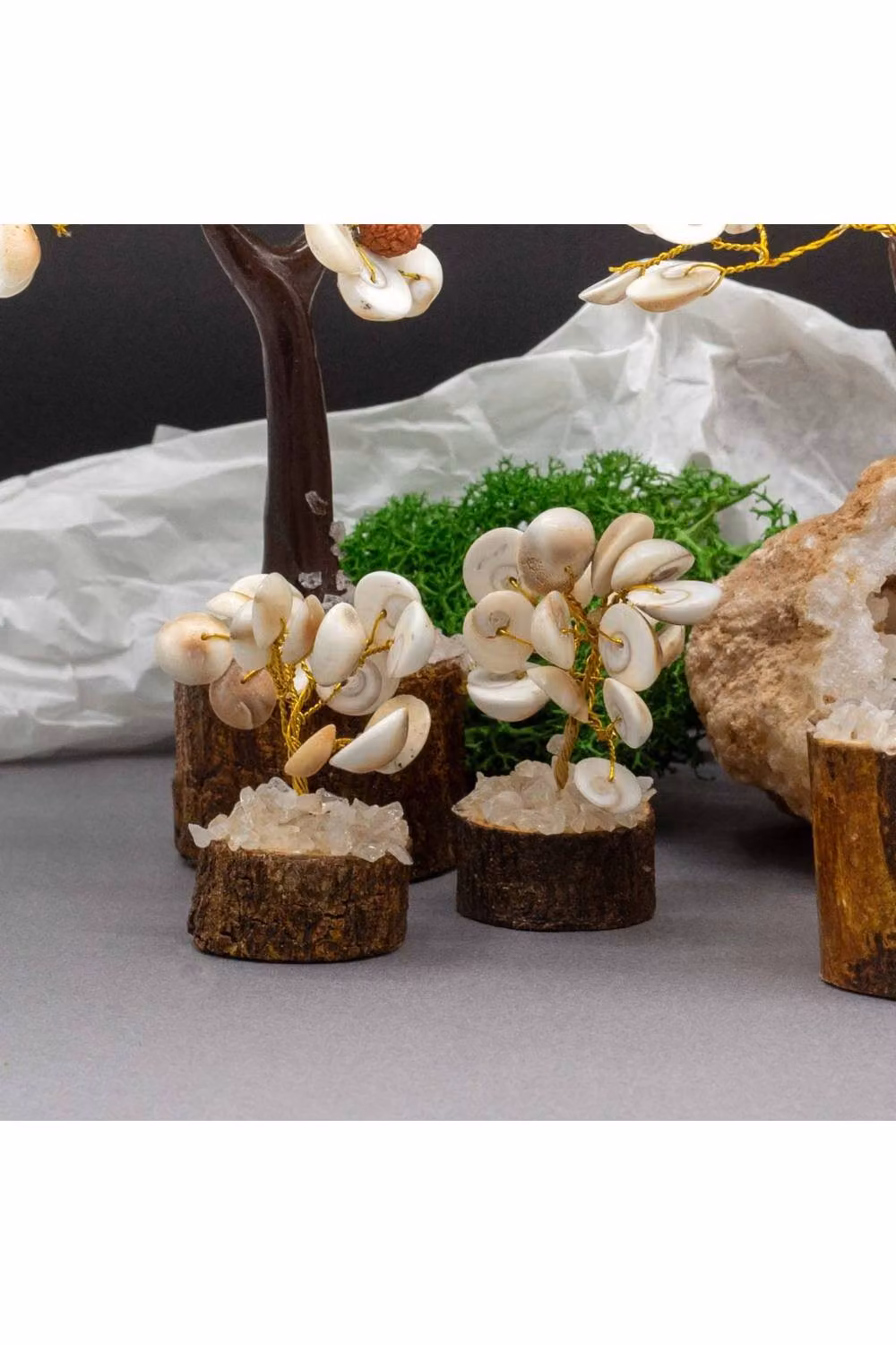 KDMD Small White Gomati Chakra Tree with 15 Rudraksha Stones – 3