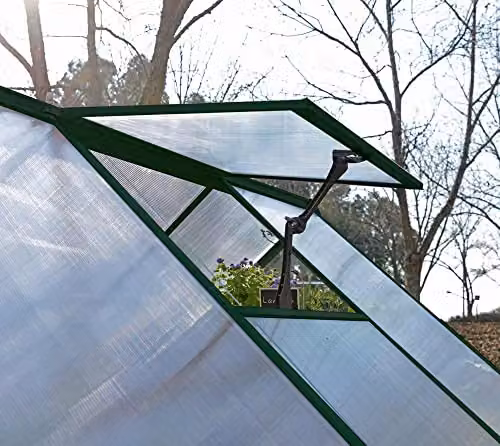 Palram Hybrid Polycarbonate Greenhouse in Green, W: 185 cm, H: 208 cm, L: 306 cm – 5
