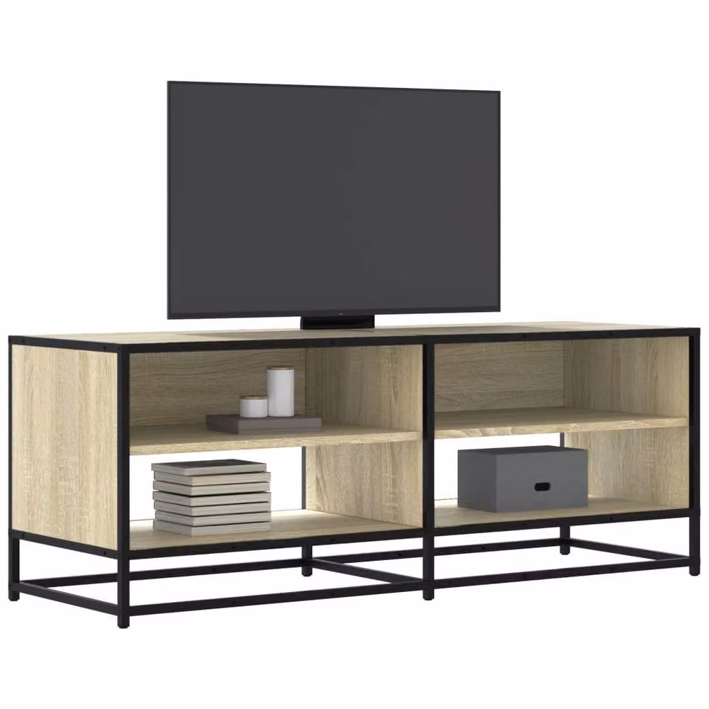 Berkfield Home Industrial TV Cabinet in Sonoma Oak and Metal, Light Brown, W/D/H: 120.5 x 40 x 46 cm – 2