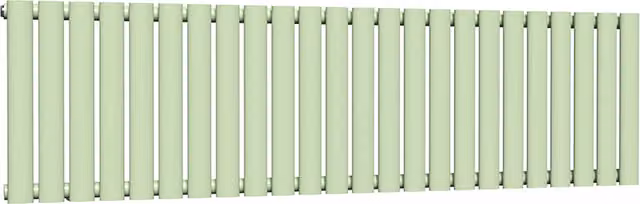 Lux Heat Oval Horizontal Wall Mounted Steel Radiator in Green, W: 144 cm, H: 40 cm